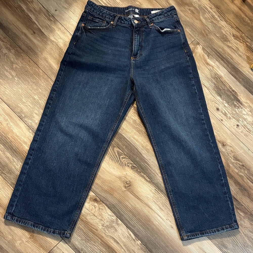 Forever 21 90’s short Dark Blue Wide-Leg Jeans